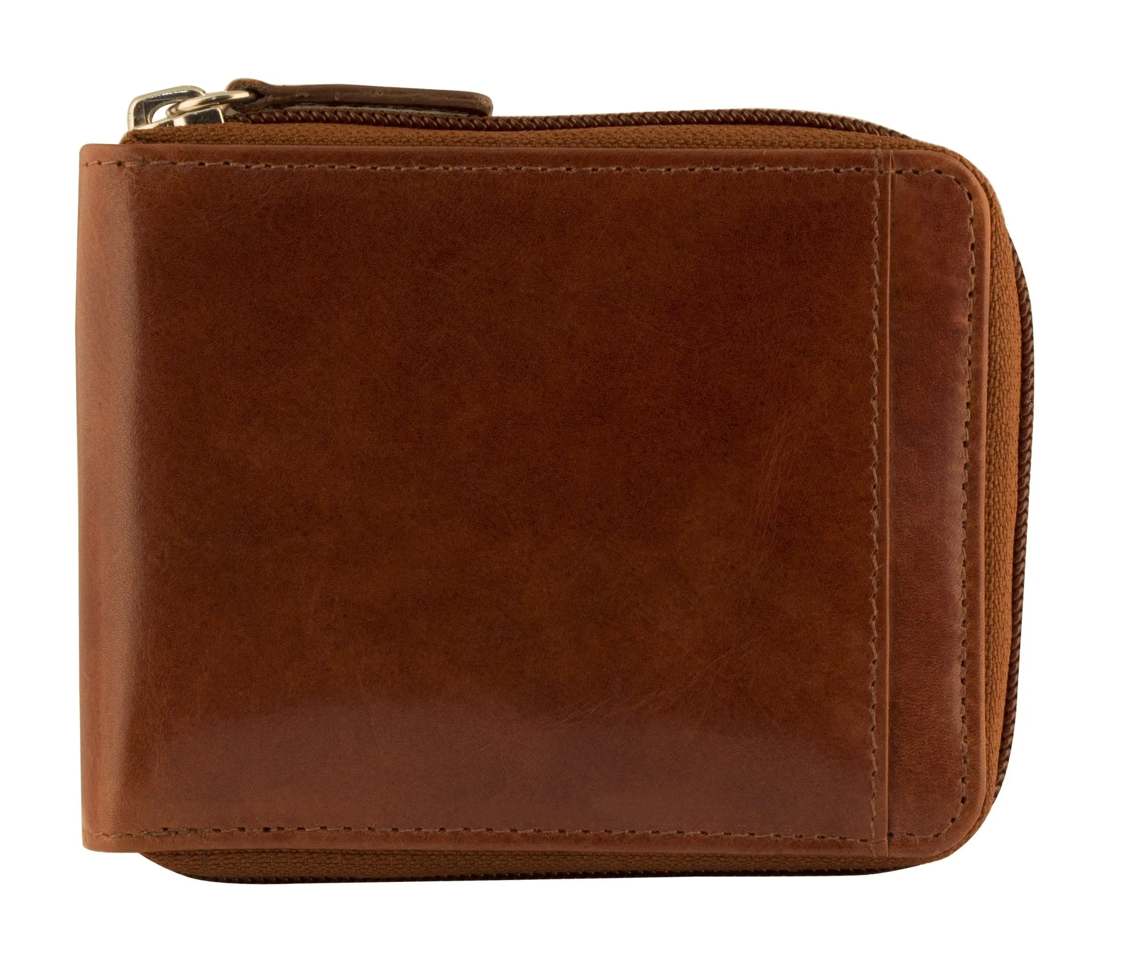 Mancini CASABLANCA Collection Men's Zippered Wallet with Removable Passcase (RFID Secure)