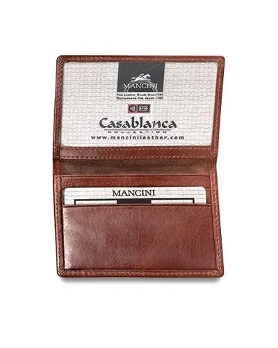 Mancini CASABLANCA Collection Men's Zippered Wallet with Removable Passcase (RFID Secure)