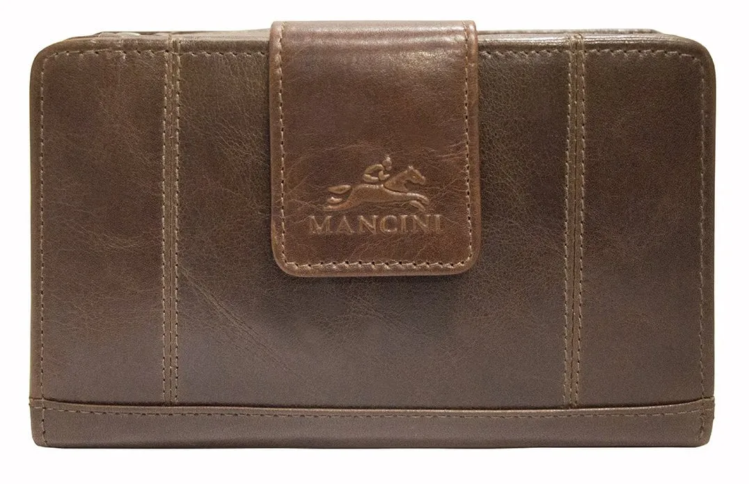 Mancini CASABLANCA Ladies' RFID Secure Medium Clutch Wallet