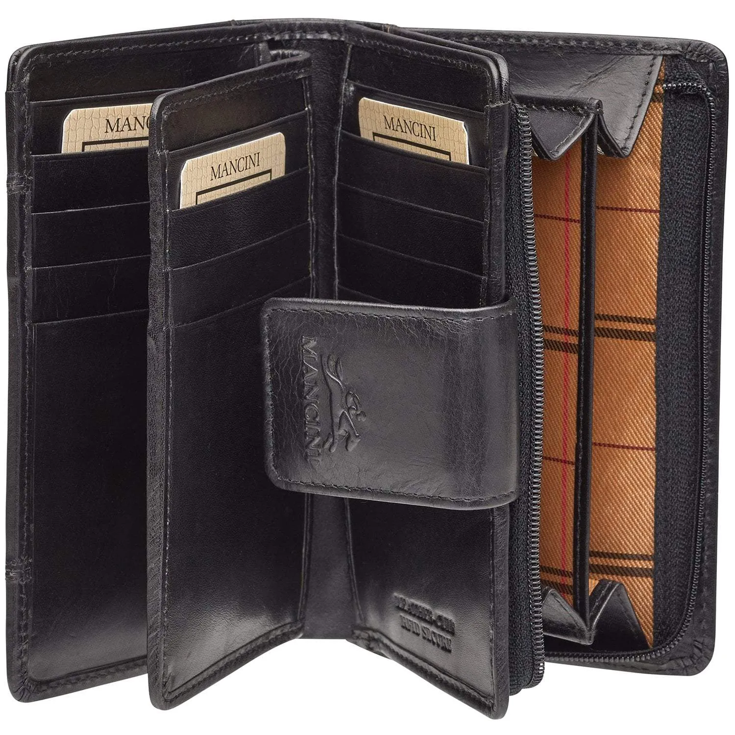 Mancini CASABLANCA Ladies' RFID Secure Medium Clutch Wallet