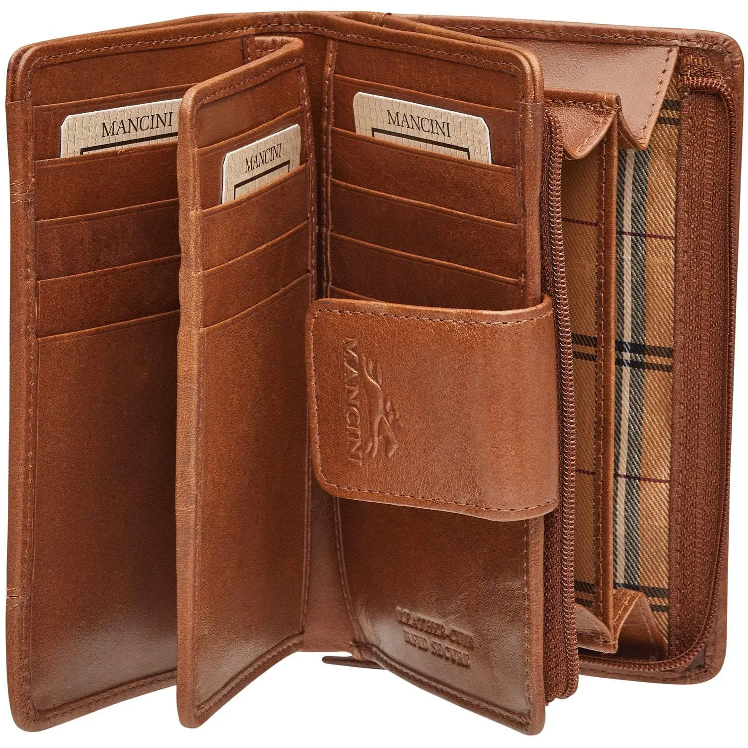 Mancini CASABLANCA Ladies' RFID Secure Medium Clutch Wallet