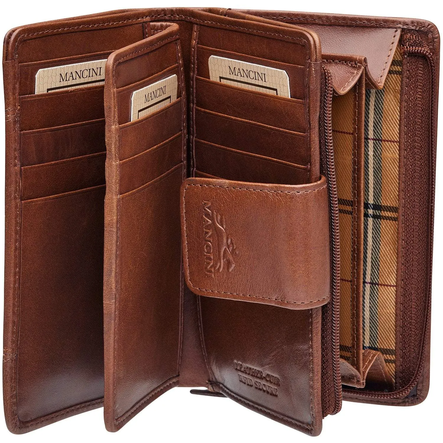 Mancini CASABLANCA Ladies' RFID Secure Medium Clutch Wallet