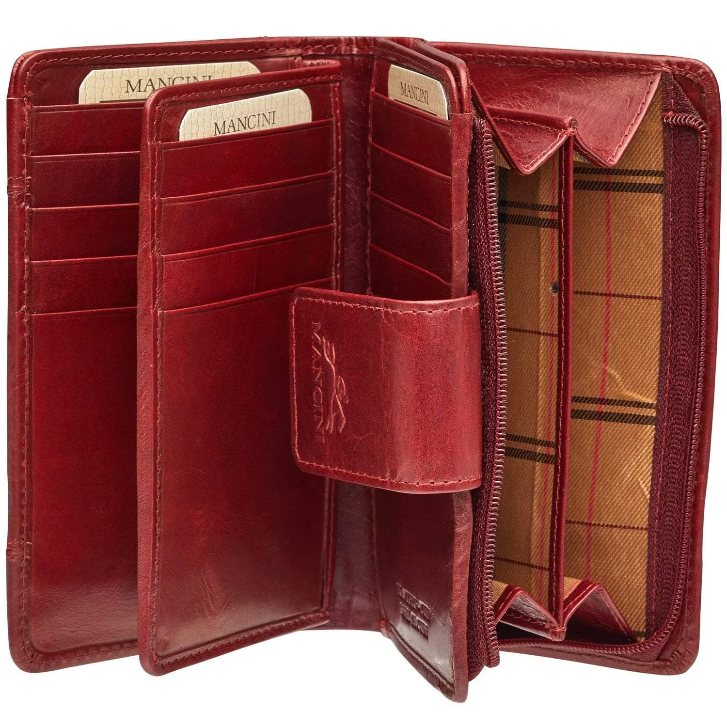Mancini CASABLANCA Ladies' RFID Secure Medium Clutch Wallet