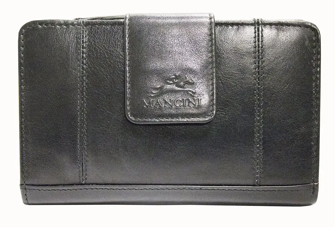 Mancini CASABLANCA Ladies' RFID Secure Medium Clutch Wallet
