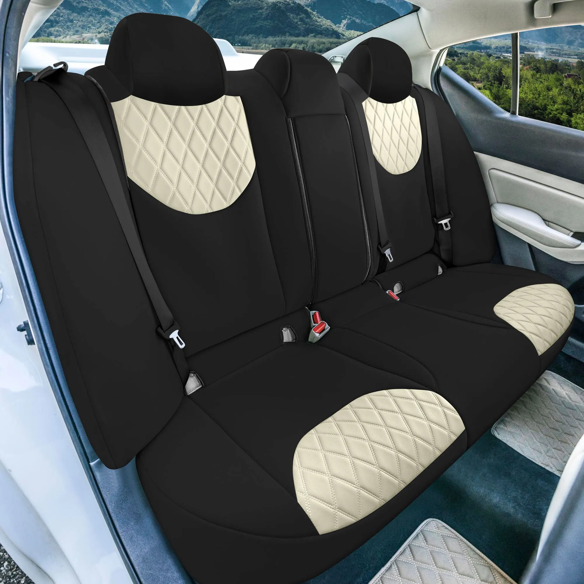 Nissan Altima - 2019 - 2025 - Full Set Seat Covers - Beige Ultraflex Neoprene