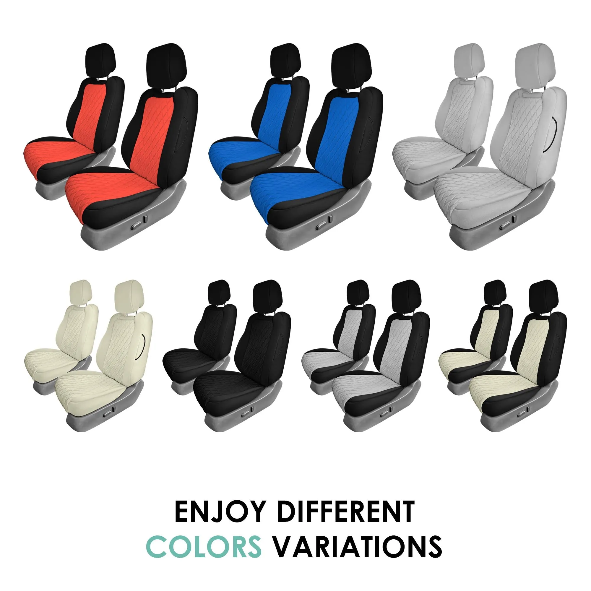 Nissan Frontier - 2022-2024 - Front Set Seat Covers - Red Ultraflex Neoprene