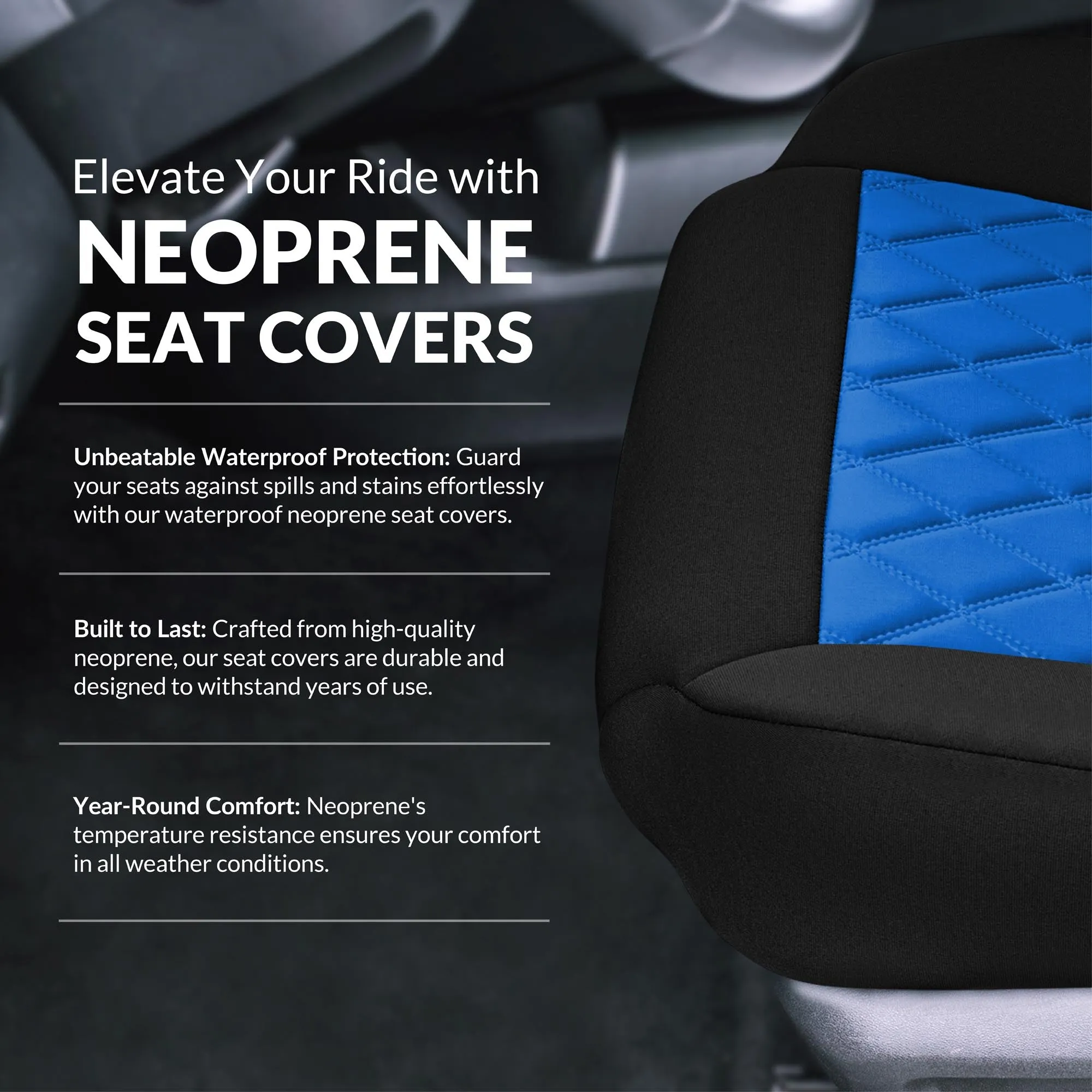 Nissan Rogue - 2021-2024 - Front Set Seat Covers - Blue Ultraflex Neoprene