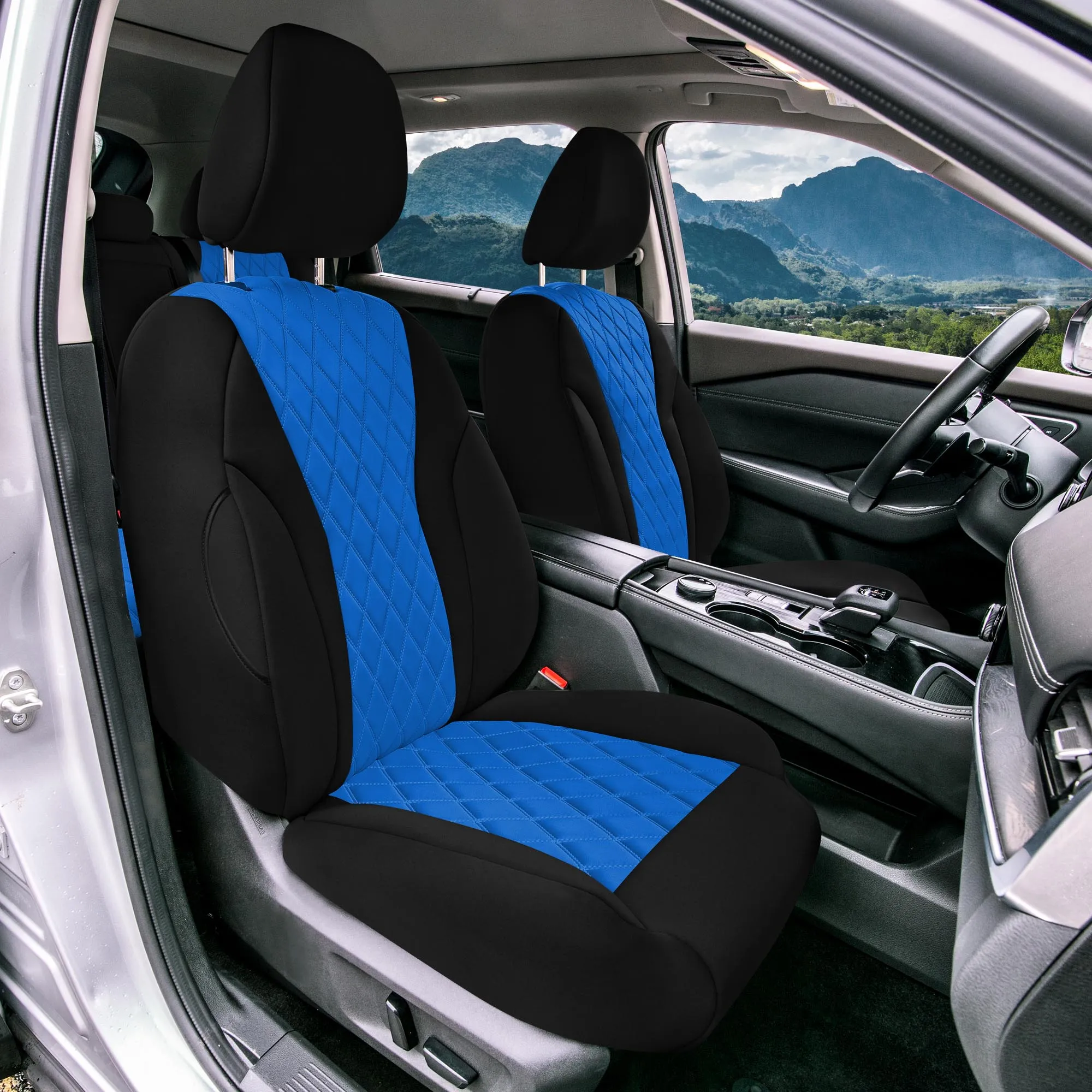 Nissan Rogue - 2021-2024 - Front Set Seat Covers - Blue Ultraflex Neoprene