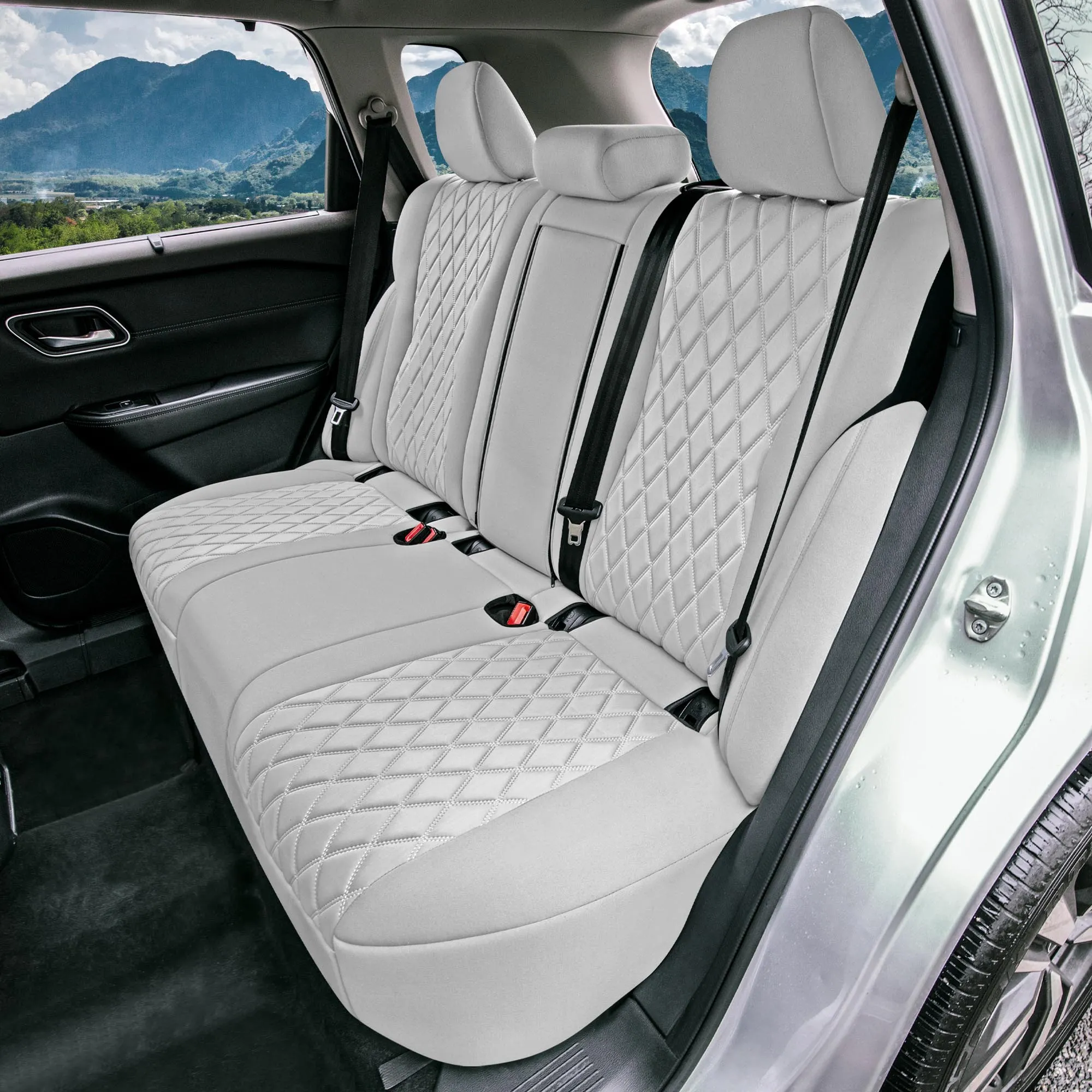 Nissan Rogue - 2021-2024 - Full Set Seat Covers - Solid Gray Ultraflex Neoprene