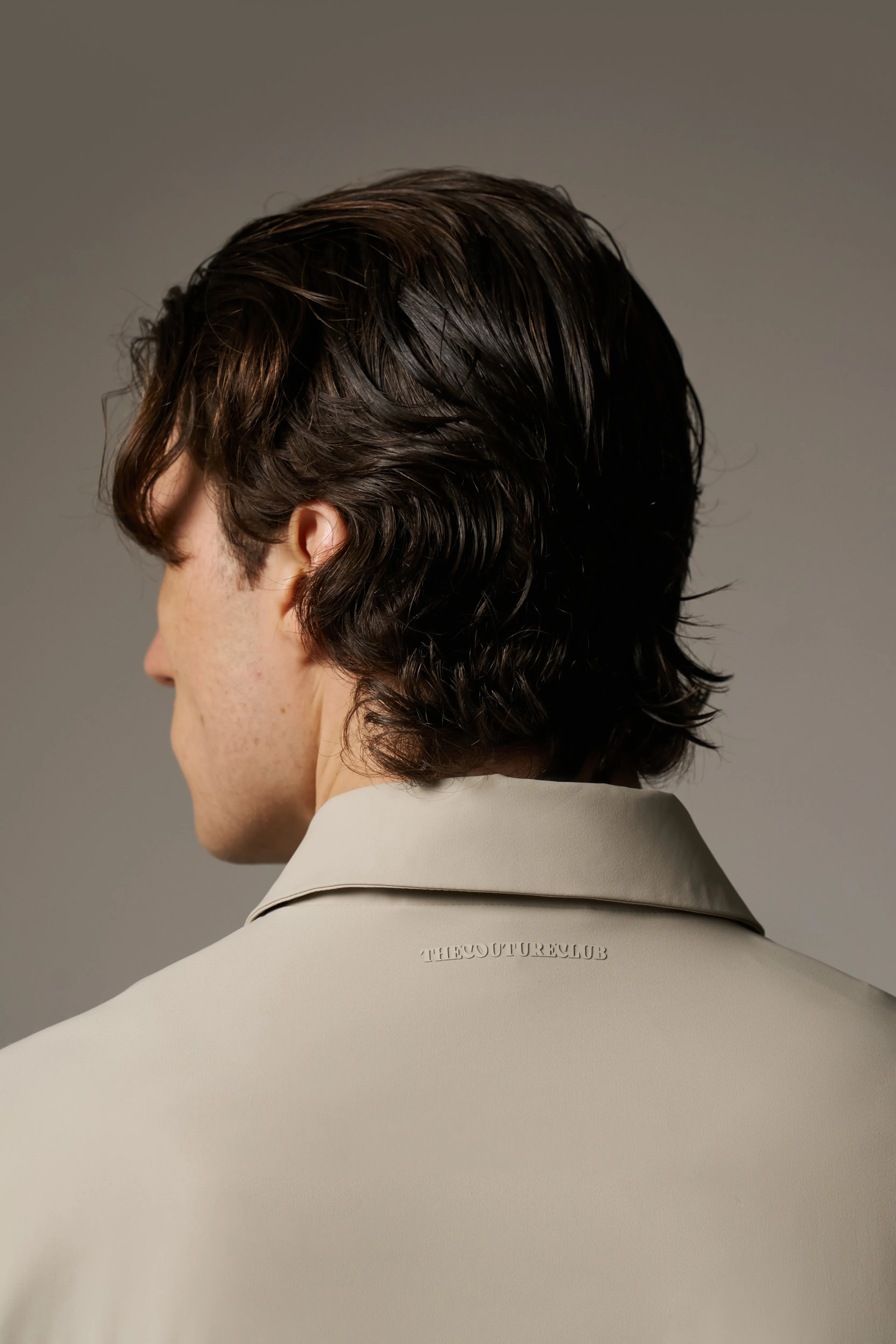NYLON DRAWCORD SHIRT - GREY