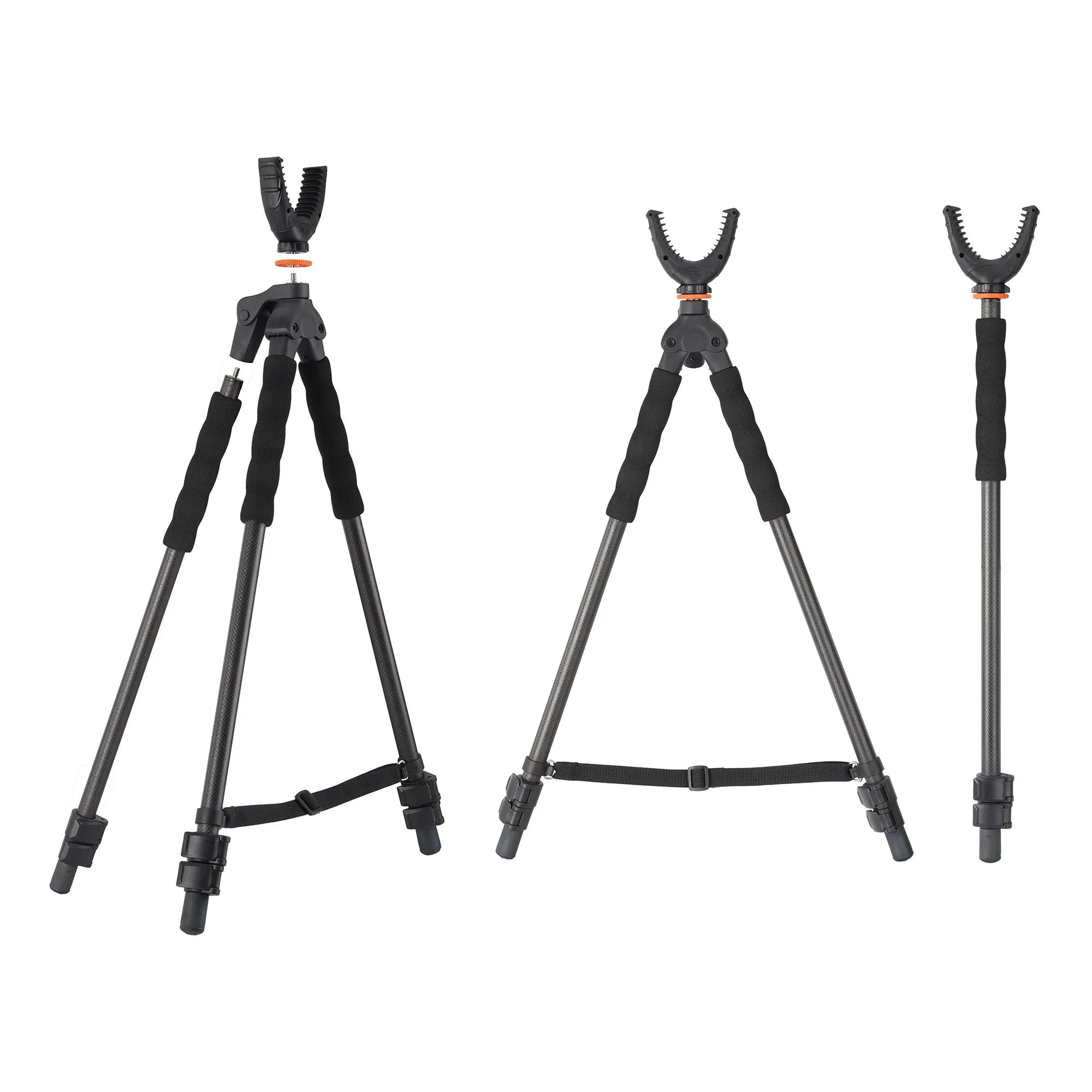 Quest T62CU Carbon Fiber Packable Shooting Tripod. Bipod & Monopod Combo w/ U-Yoke