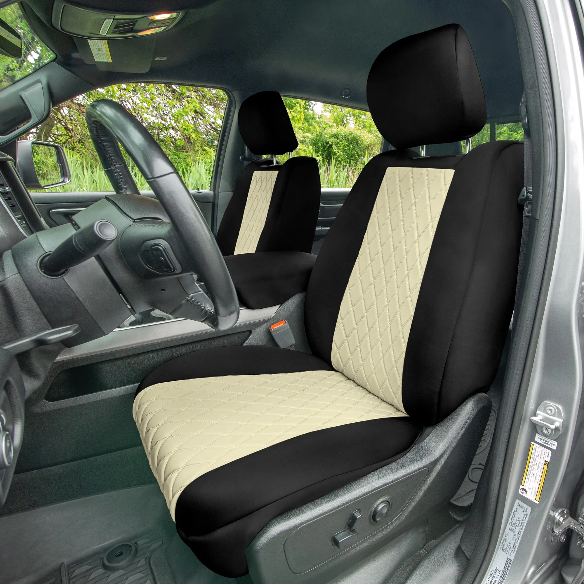 Ram 1500 2019-2024 - Front Set Seat Covers - Beige Ultraflex Neoprene