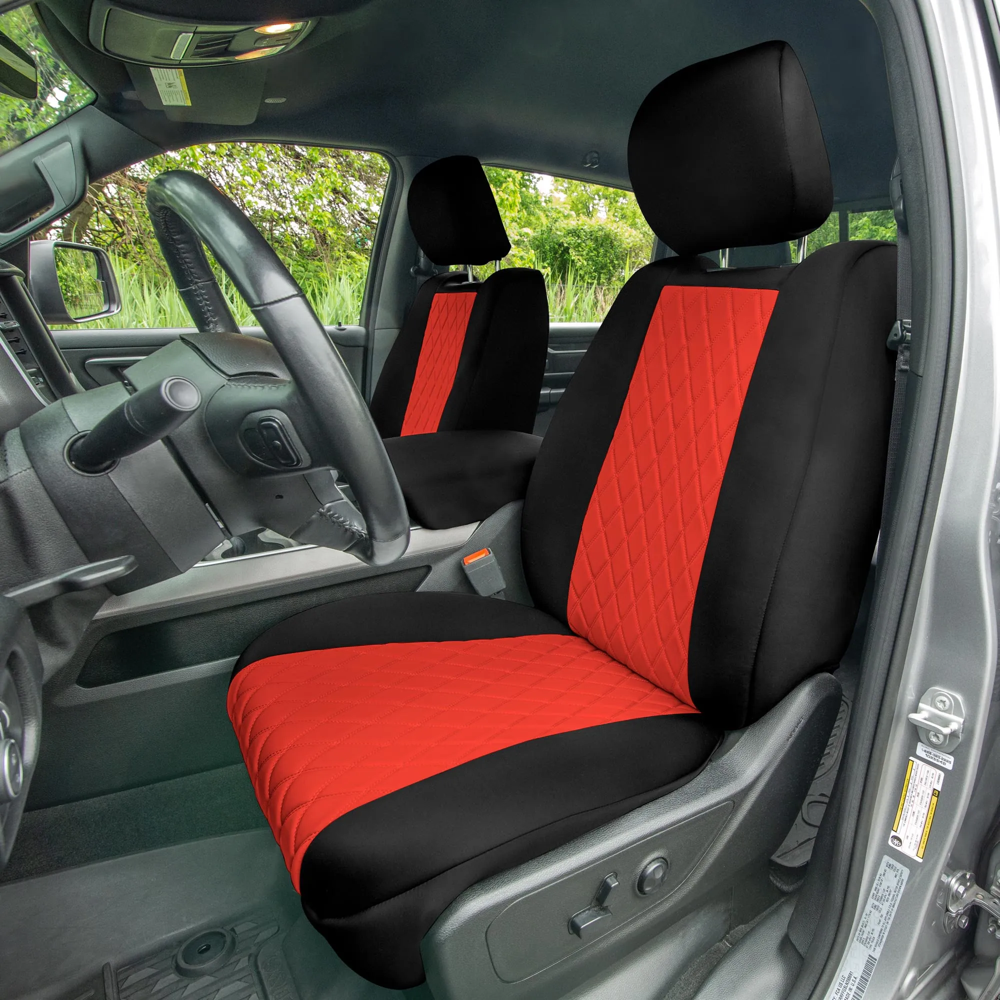 Ram 1500 2019-2024 - Front Set Seat Covers - Red Ultraflex Neoprene