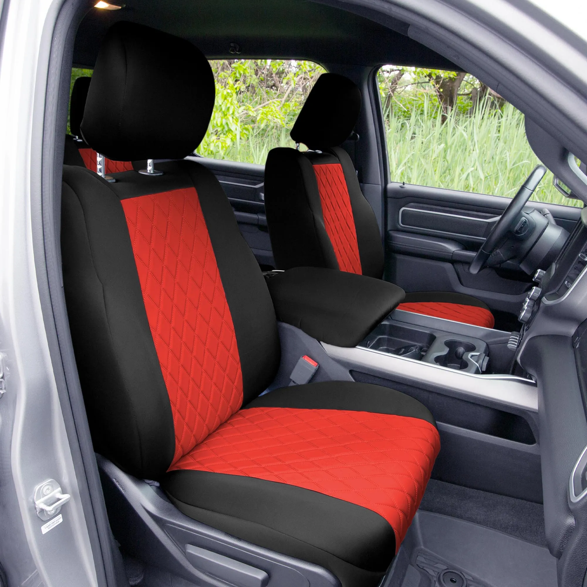 Ram 1500 2019-2024 - Front Set Seat Covers - Red Ultraflex Neoprene