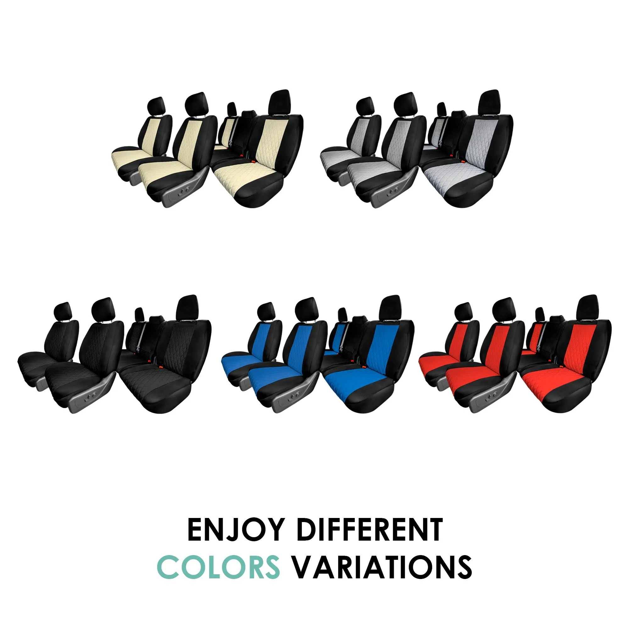 Ram 1500 2019-2024 - Full Set Seat Covers - Black Ultraflex Neoprene