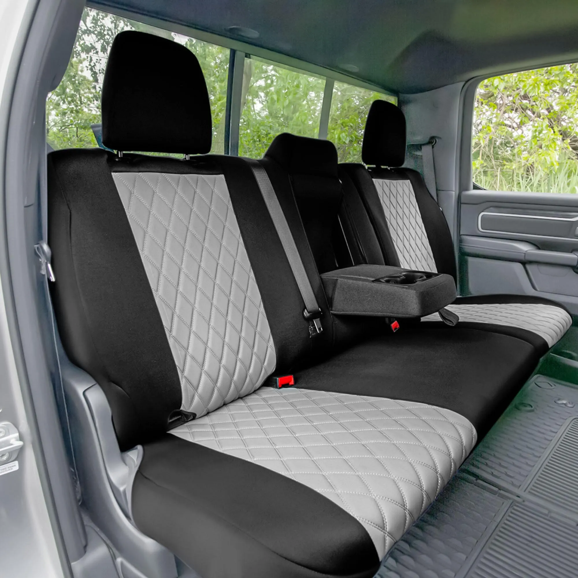 Ram 1500 2019-2024 - Rear Set Seat Covers - Gray Ultraflex Neoprene