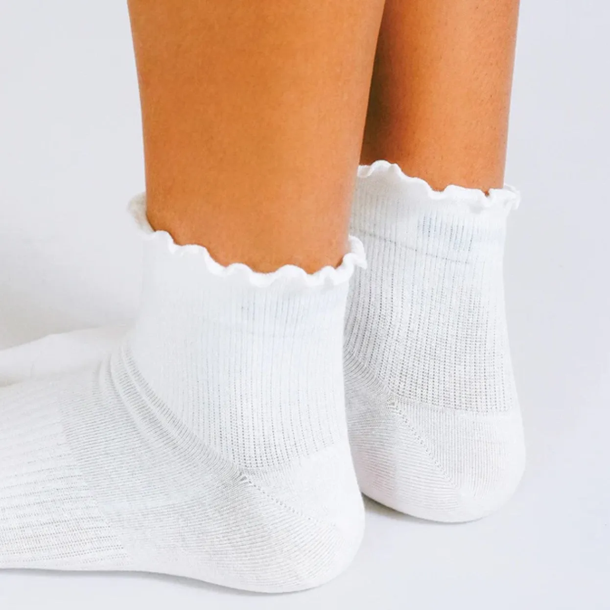 Ruffle Ankle Socks - (No Grips)