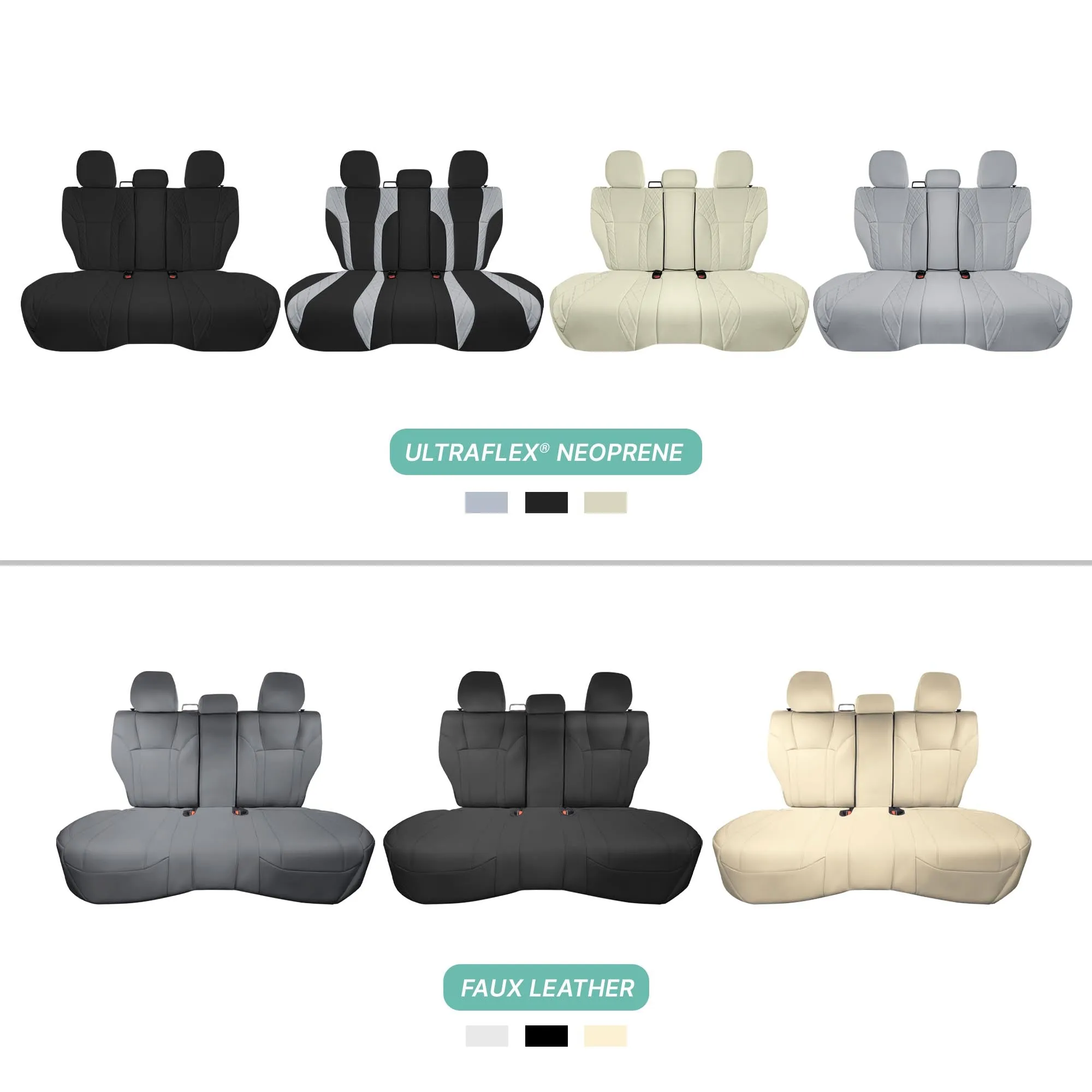 Subaru Forester 2019-2024 - Rear Set Seat Covers - Gray Ultraflex Neoprene