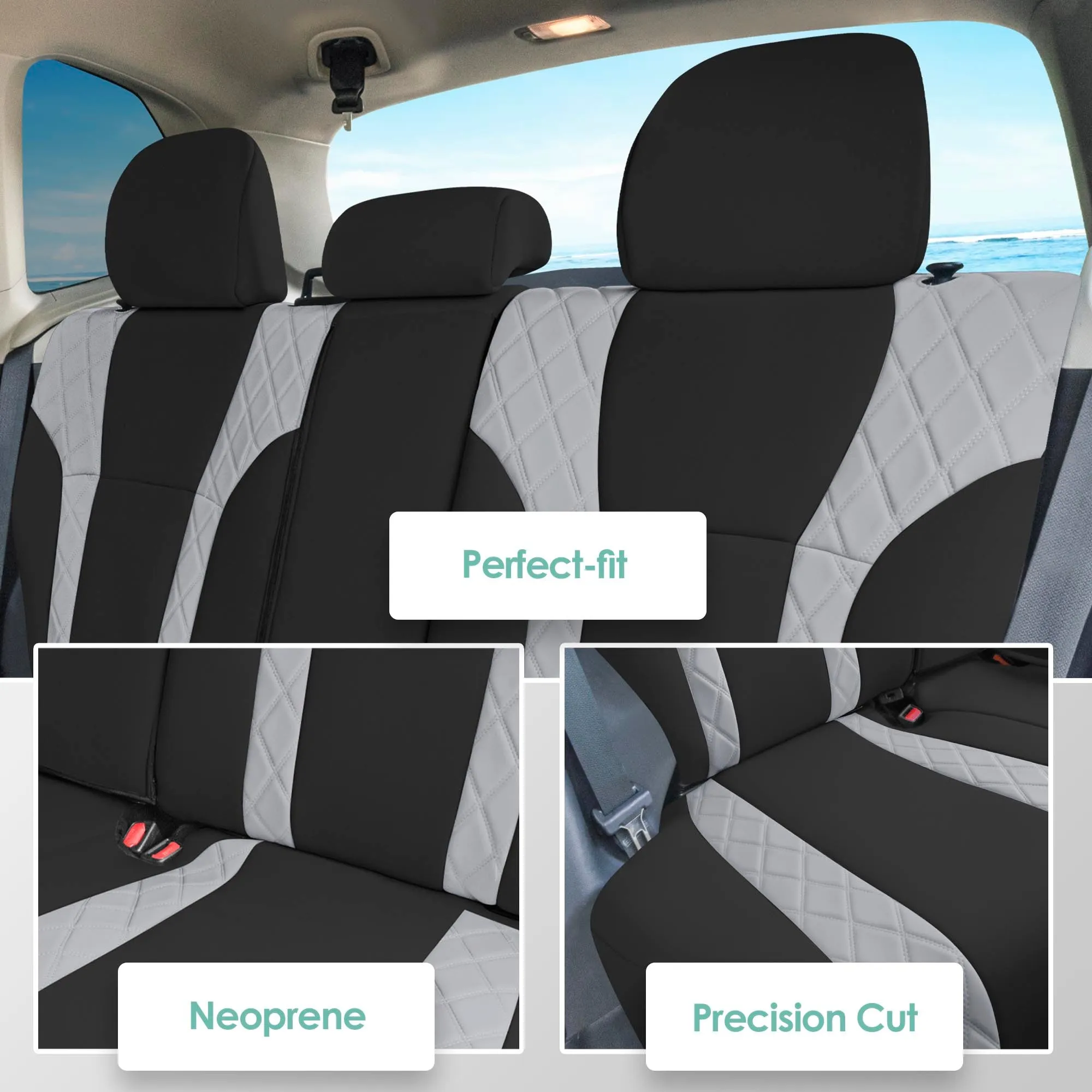 Subaru Forester 2019-2024 - Rear Set Seat Covers - Gray Ultraflex Neoprene