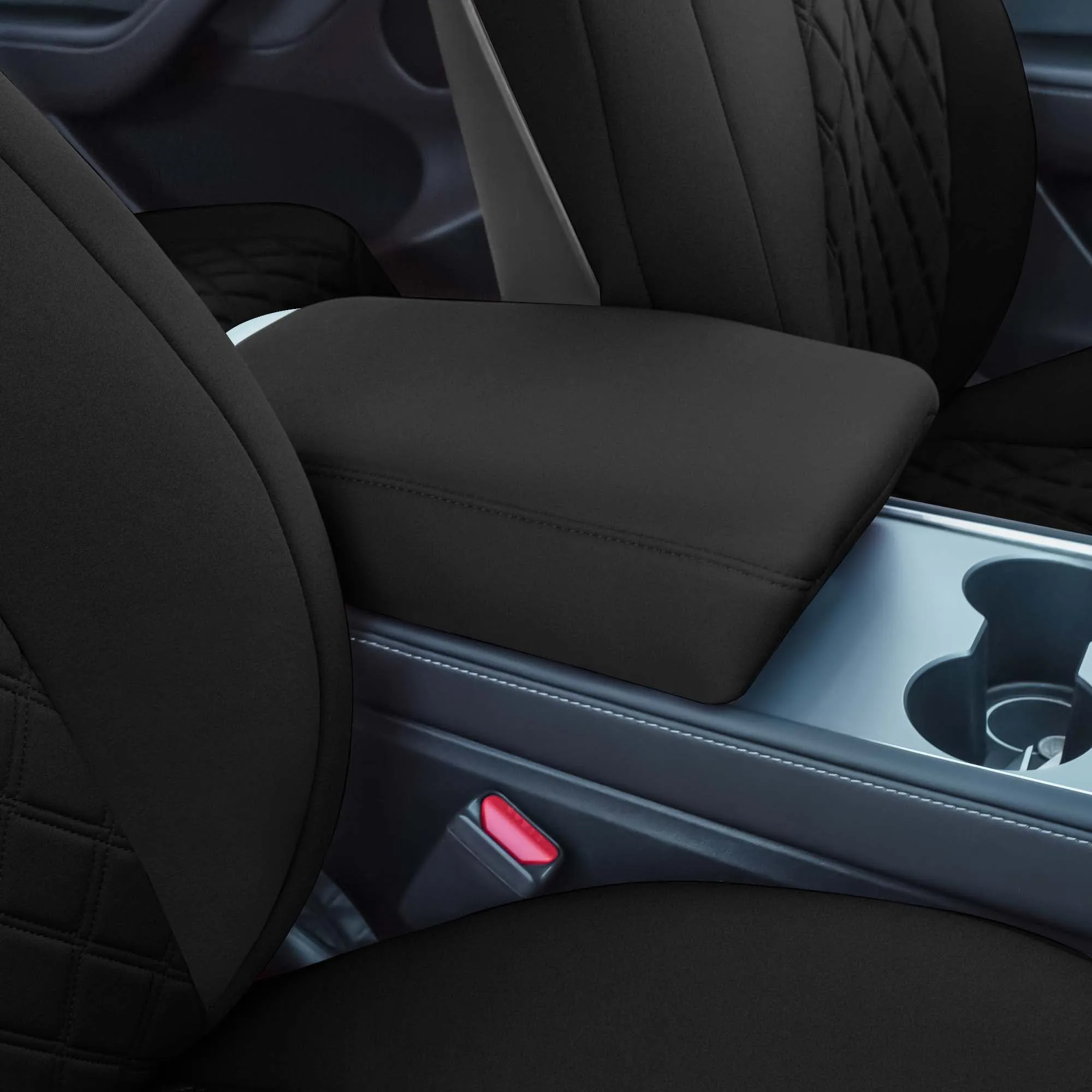 Tesla Model Y 2020 - 2024 - Front Set Seat Covers - Black Ultraflex Neoprene