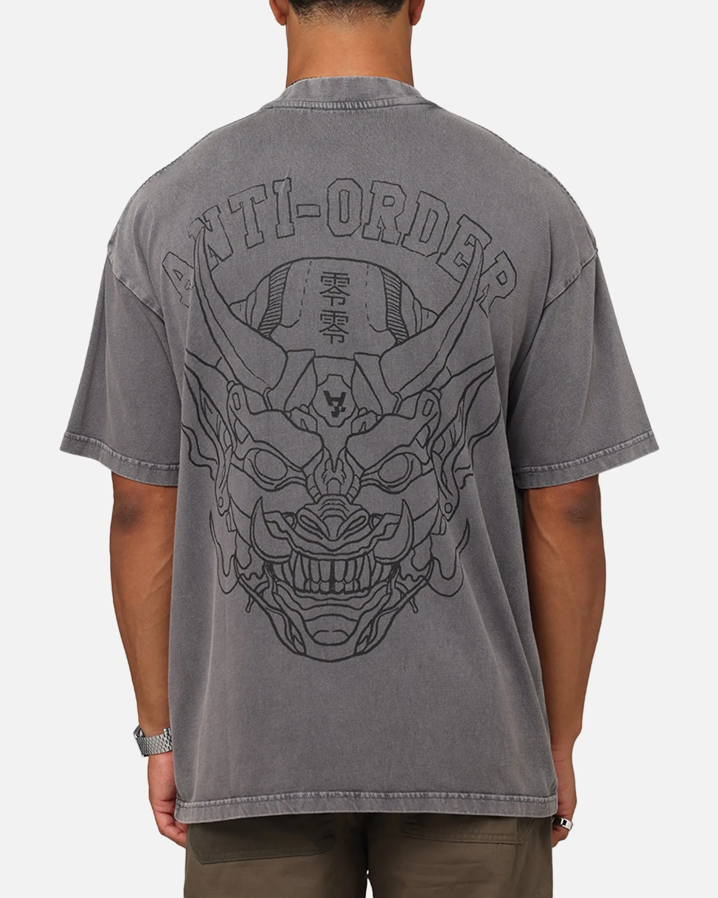 The Anti Order Akuma Mock Neck T-Shirt Washed Charcoal