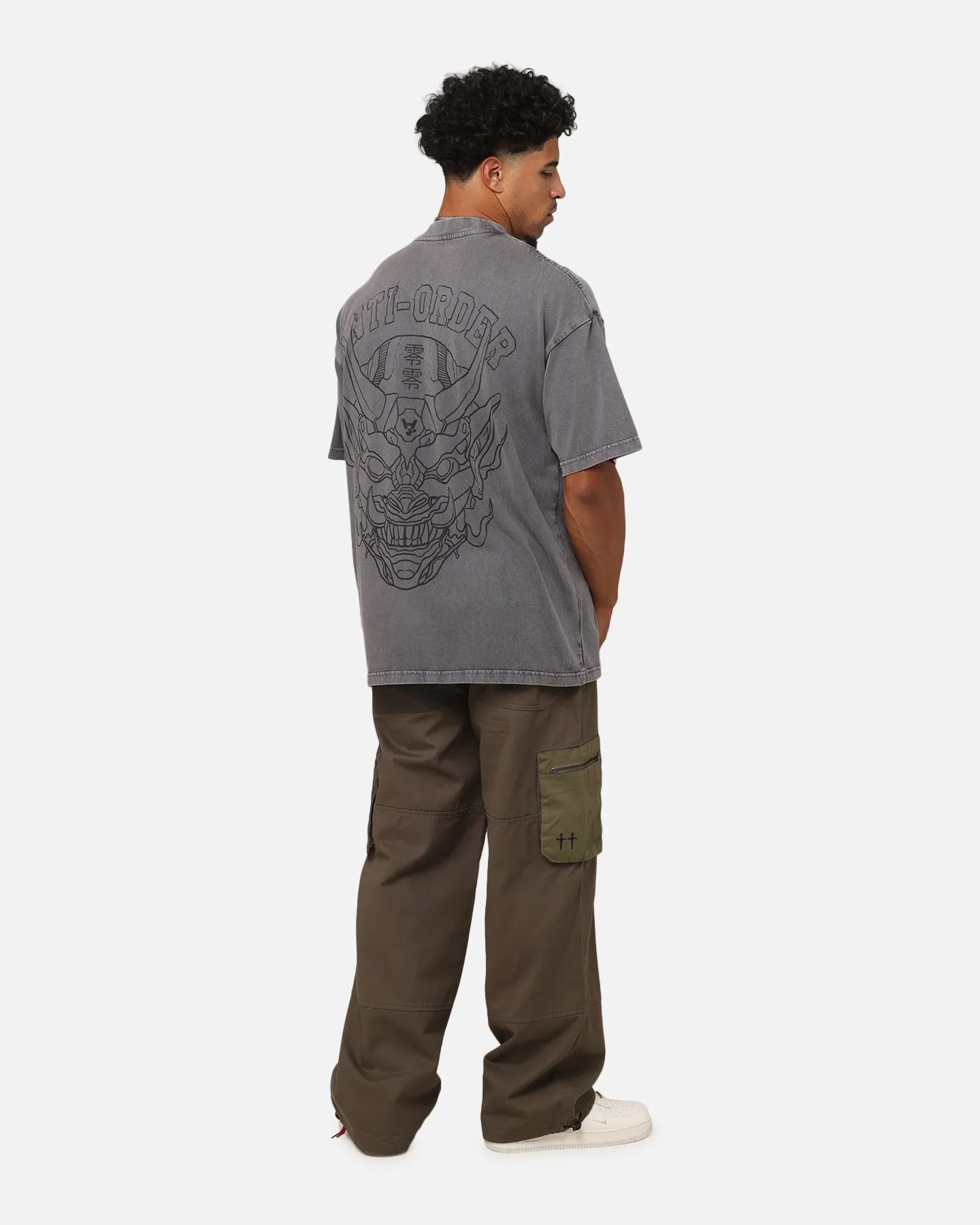 The Anti Order Akuma Mock Neck T-Shirt Washed Charcoal