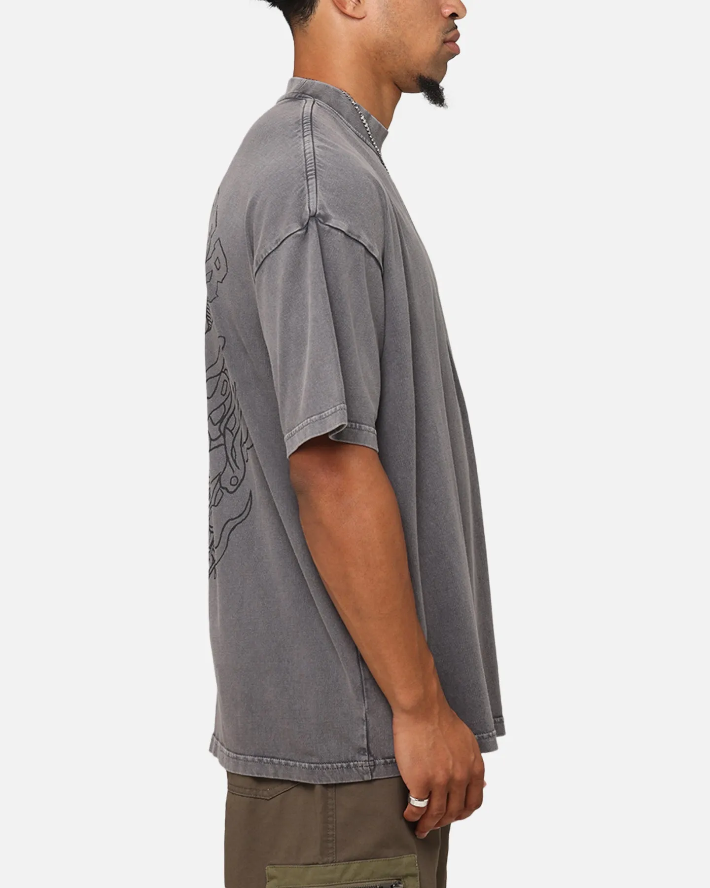 The Anti Order Akuma Mock Neck T-Shirt Washed Charcoal