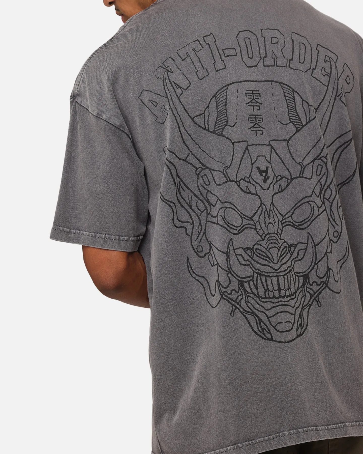 The Anti Order Akuma Mock Neck T-Shirt Washed Charcoal