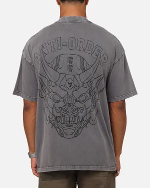 The Anti Order Akuma Mock Neck T-Shirt Washed Charcoal