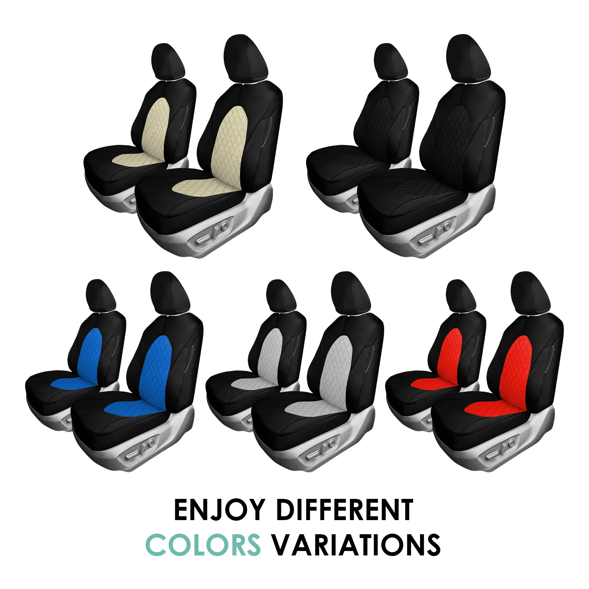 Toyota Camry 2018 - 2024  - Front Set Seat Covers - Red Ultraflex Neoprene
