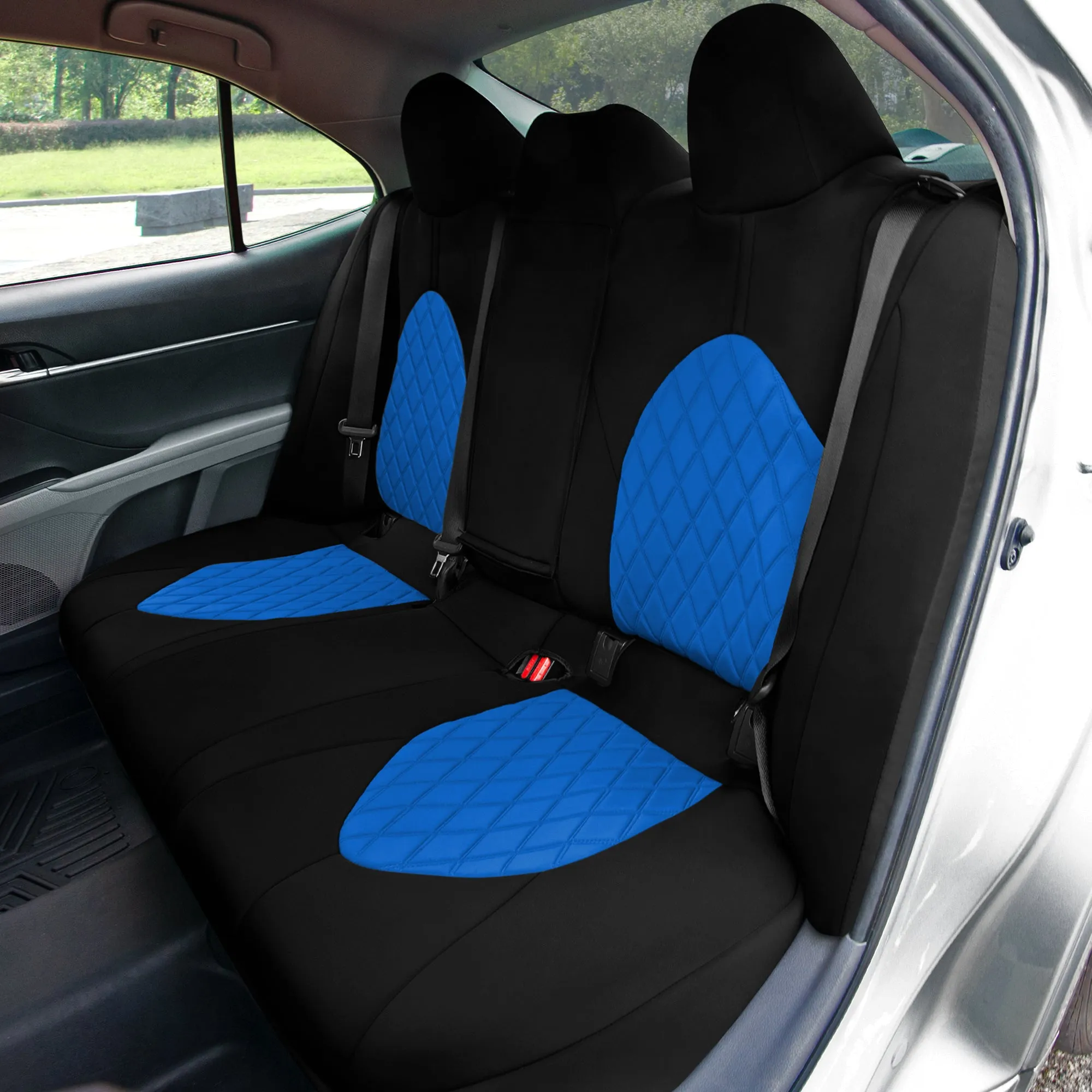 Toyota Camry 2018 - 2024  - Rear Set Seat Covers - Blue Ultraflex Neoprene