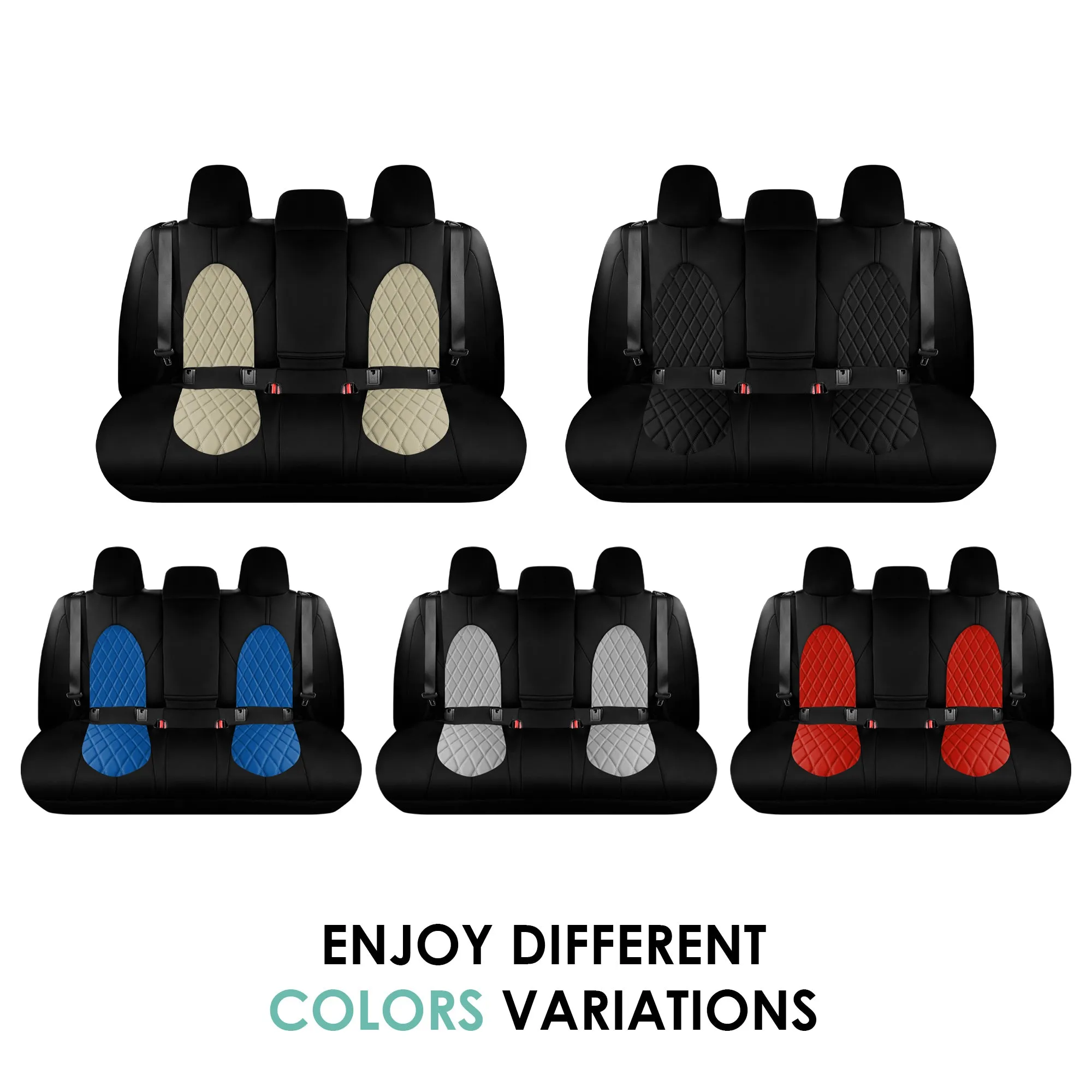 Toyota Camry 2018 - 2024  - Rear Set Seat Covers - Blue Ultraflex Neoprene