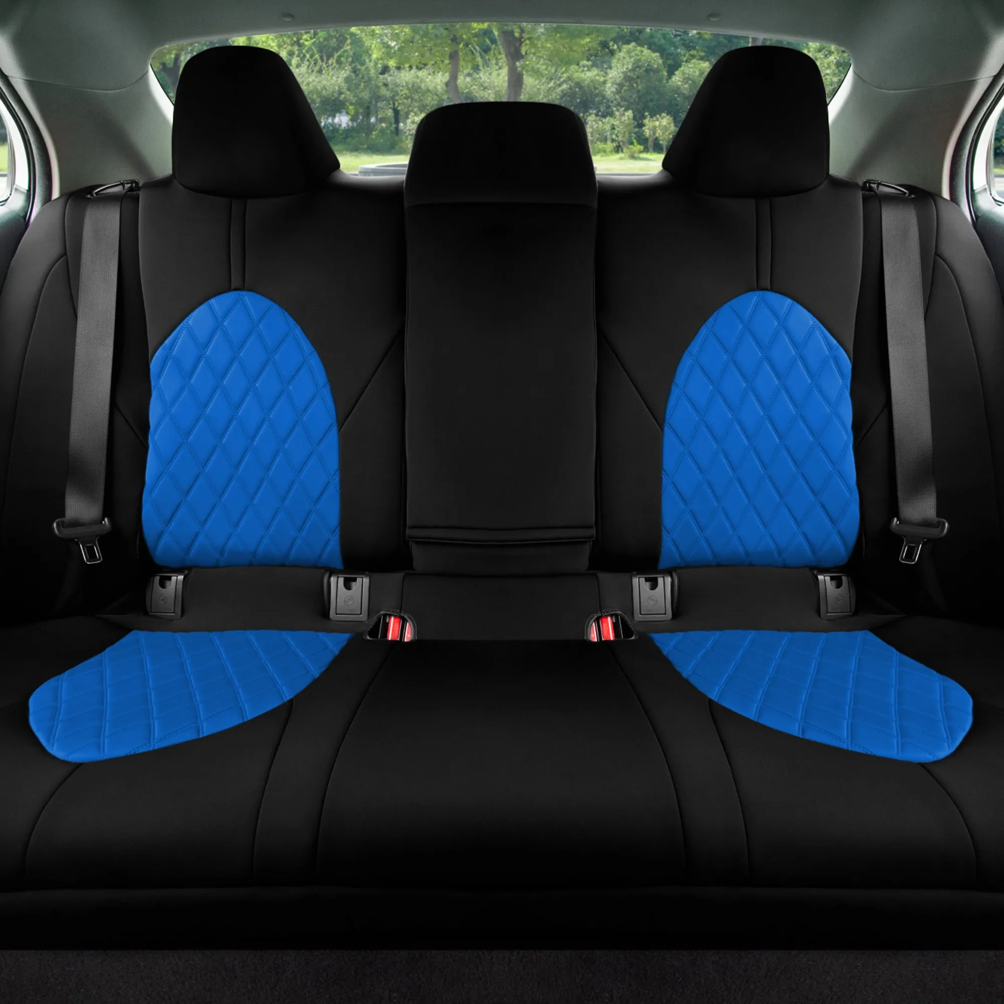Toyota Camry 2018 - 2024  - Rear Set Seat Covers - Blue Ultraflex Neoprene