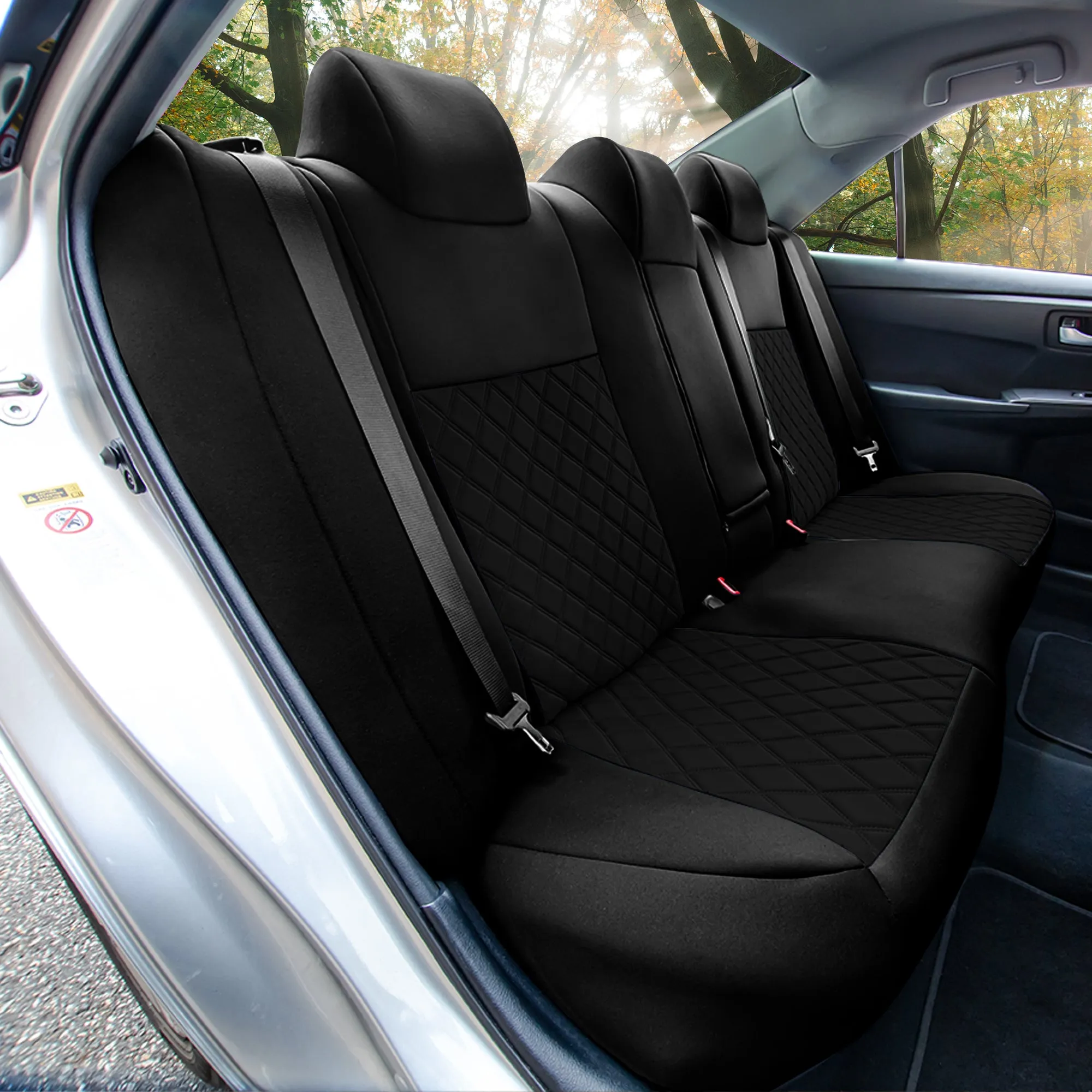 Toyota Camry LE | SE | XSE | XLE  2012-2017 - Full Set Seat Covers - Black Ultraflex Neoprene