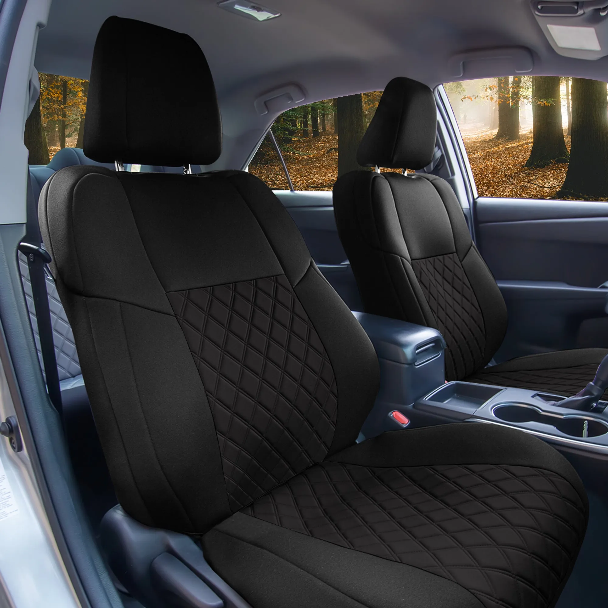Toyota Camry LE | SE | XSE | XLE  2012-2017 - Full Set Seat Covers - Black Ultraflex Neoprene