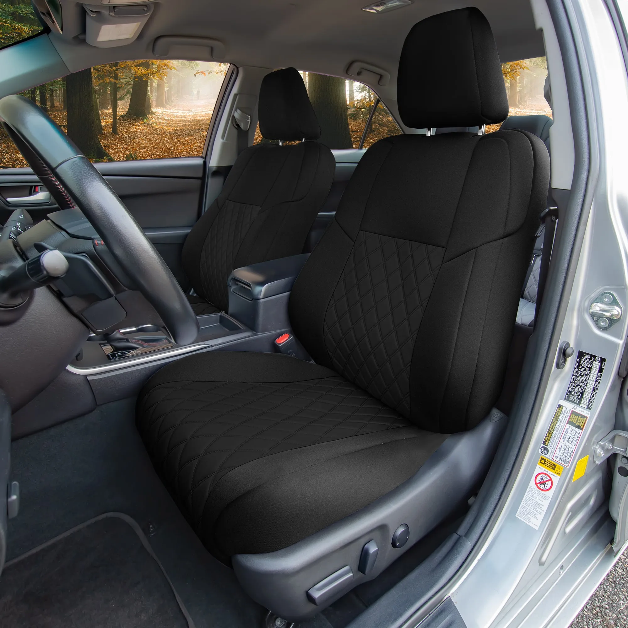Toyota Camry LE | SE | XSE | XLE  2012-2017 - Full Set Seat Covers - Black Ultraflex Neoprene