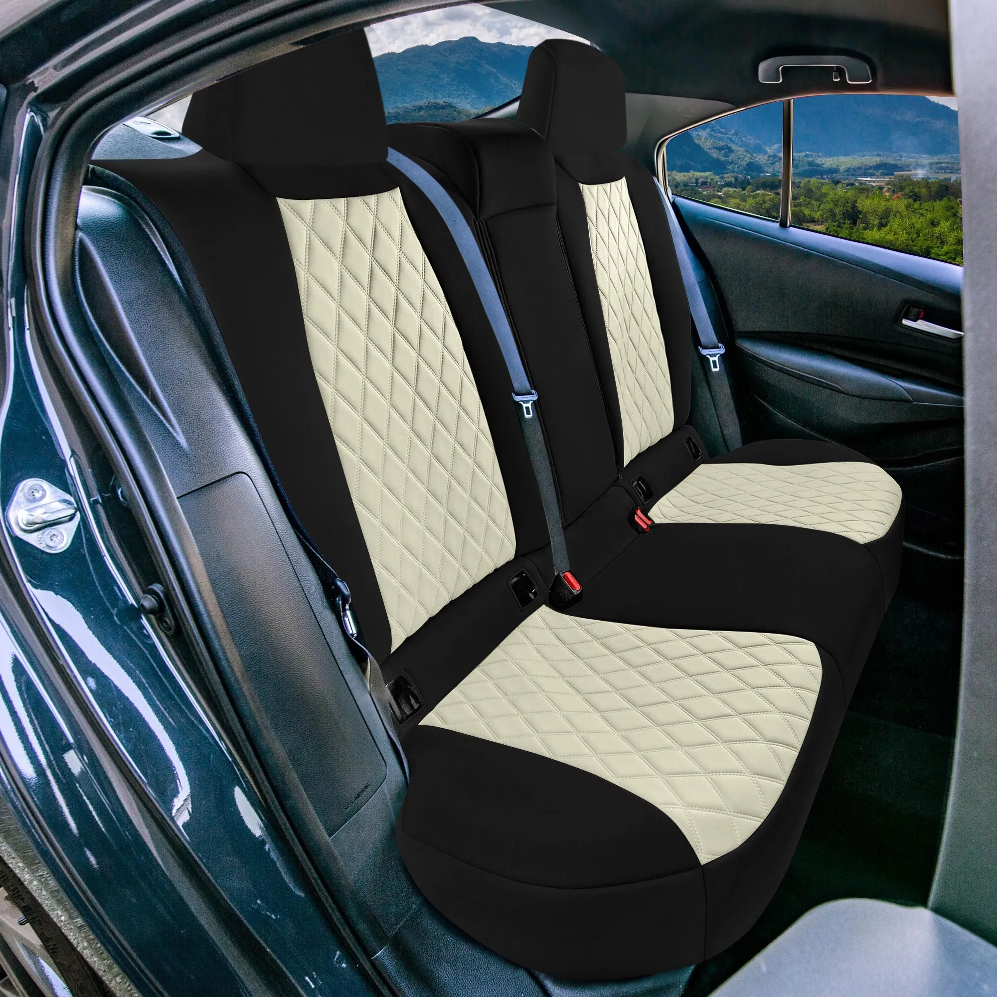 Toyota Corolla Cross - 2022-2024 - Rear Set Seat Covers - Beige Ultraflex Neoprene