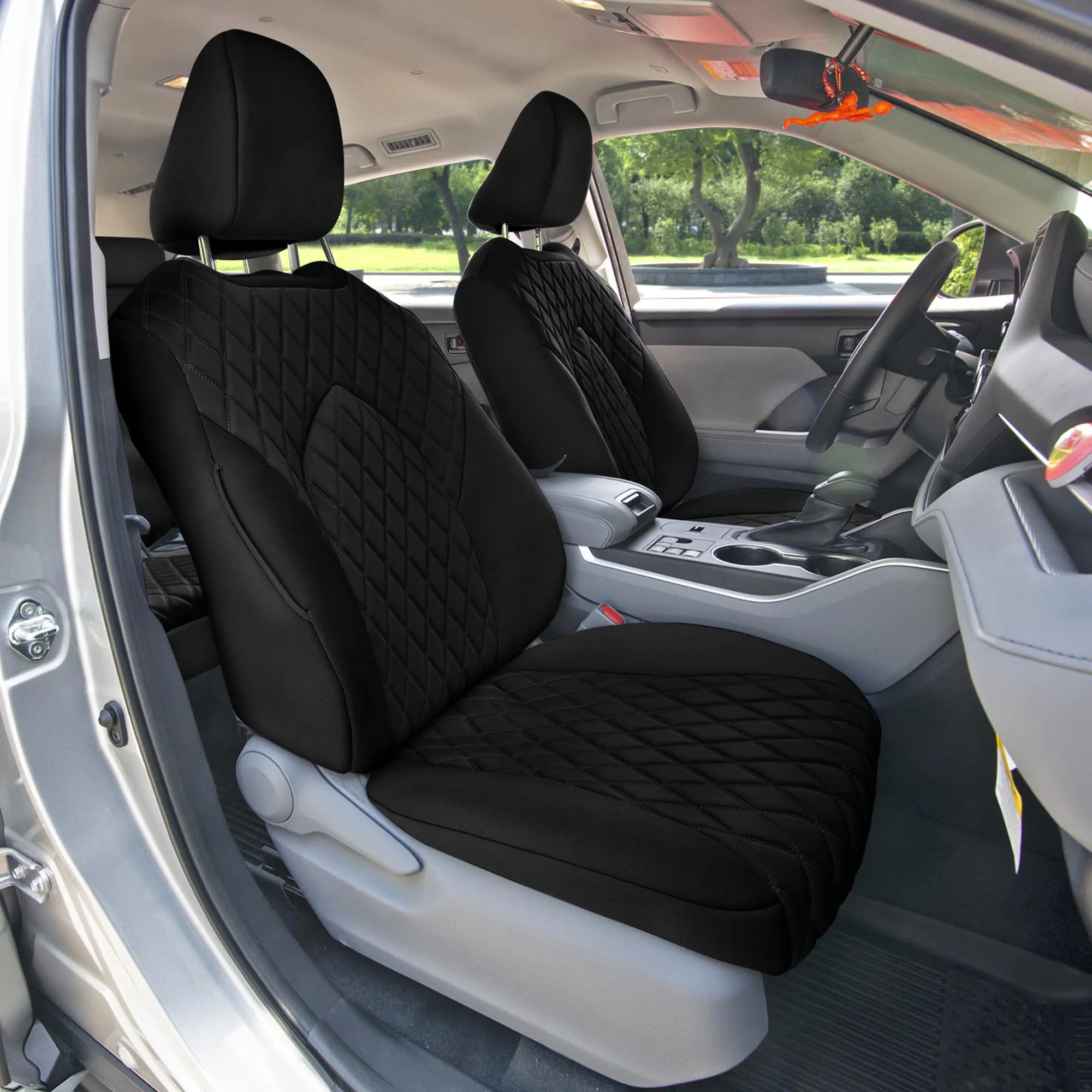 Toyota Highlander - 2020 - 2024  - Front Set Seat Covers - Black Ultraflex Neoprene