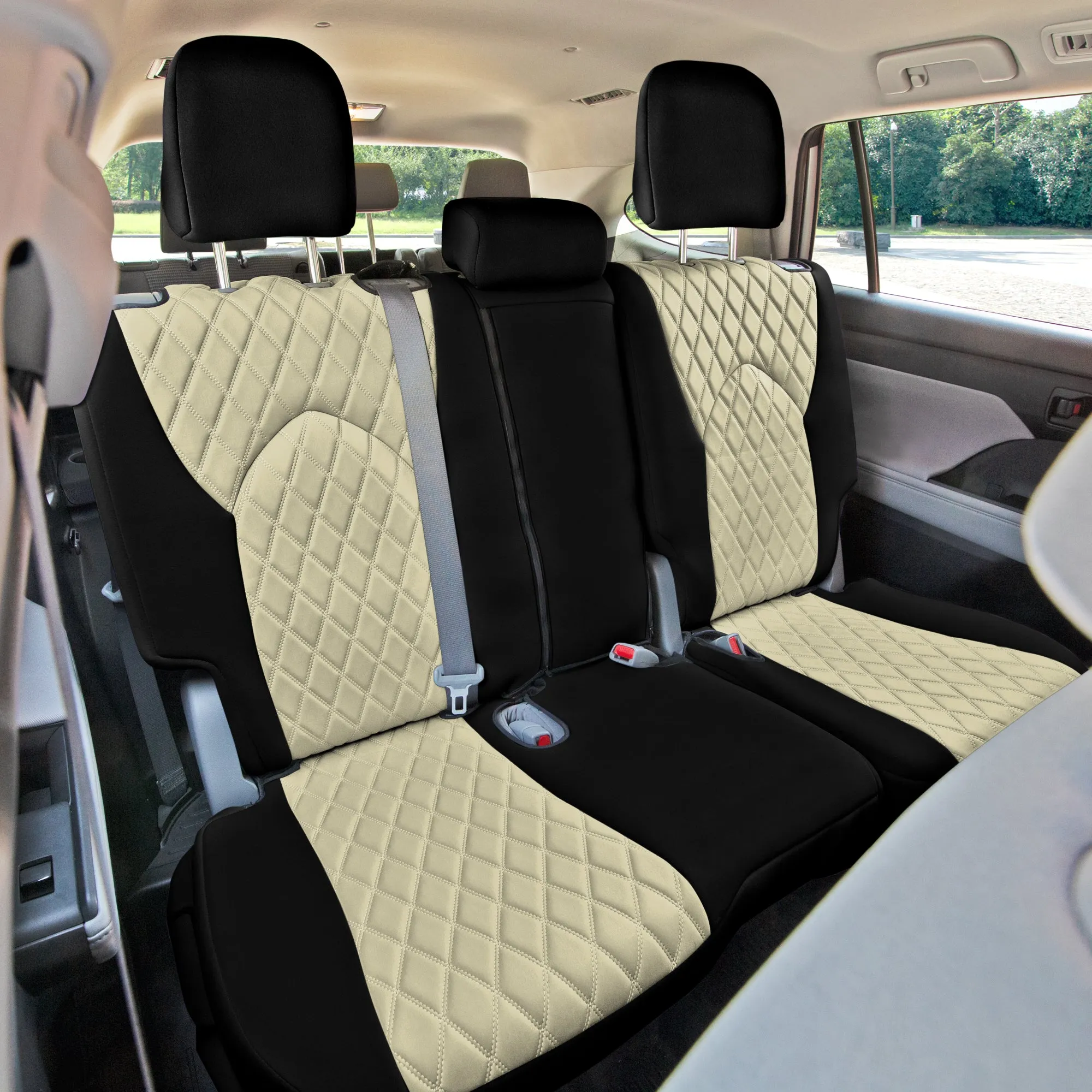 Toyota Highlander - 2020 - 2024  - Full Set Seat Covers - Beige Ultraflex Neoprene
