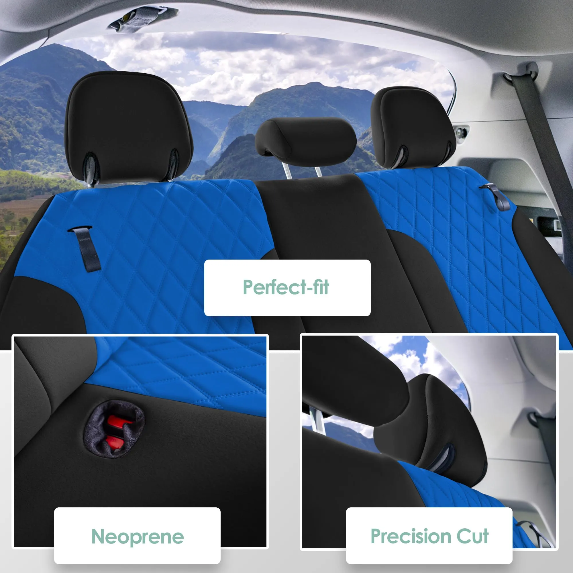Toyota Sienna 2021 - 2024 - 3rd Row Set Seat Covers - Blue Ultraflex Neoprene