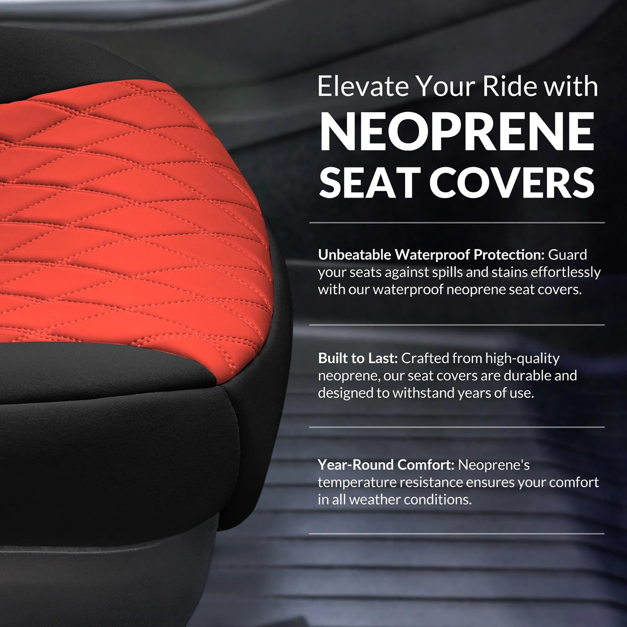 Toyota Sienna - 2021 - 2024 - Front Set Seat Covers - Red Ultraflex Neoprene