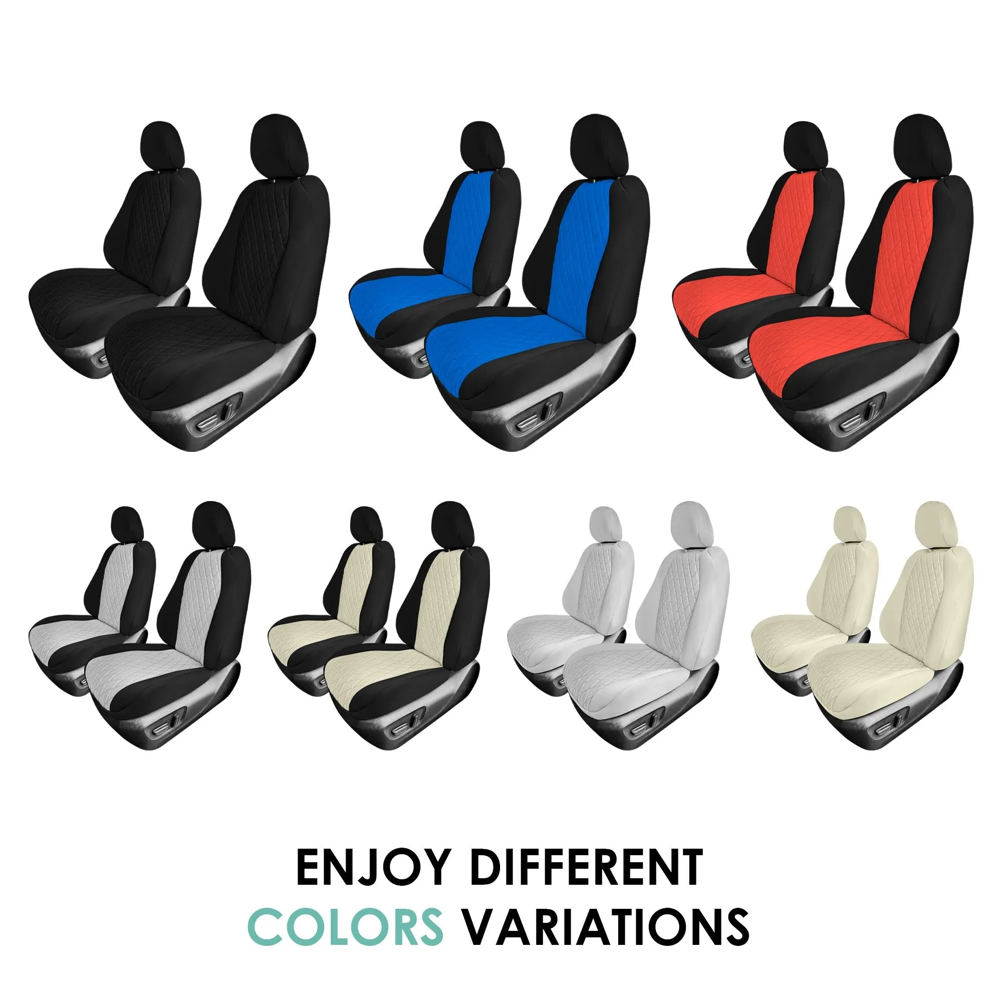 Toyota Sienna - 2021 - 2024 - Front Set Seat Covers - Red Ultraflex Neoprene