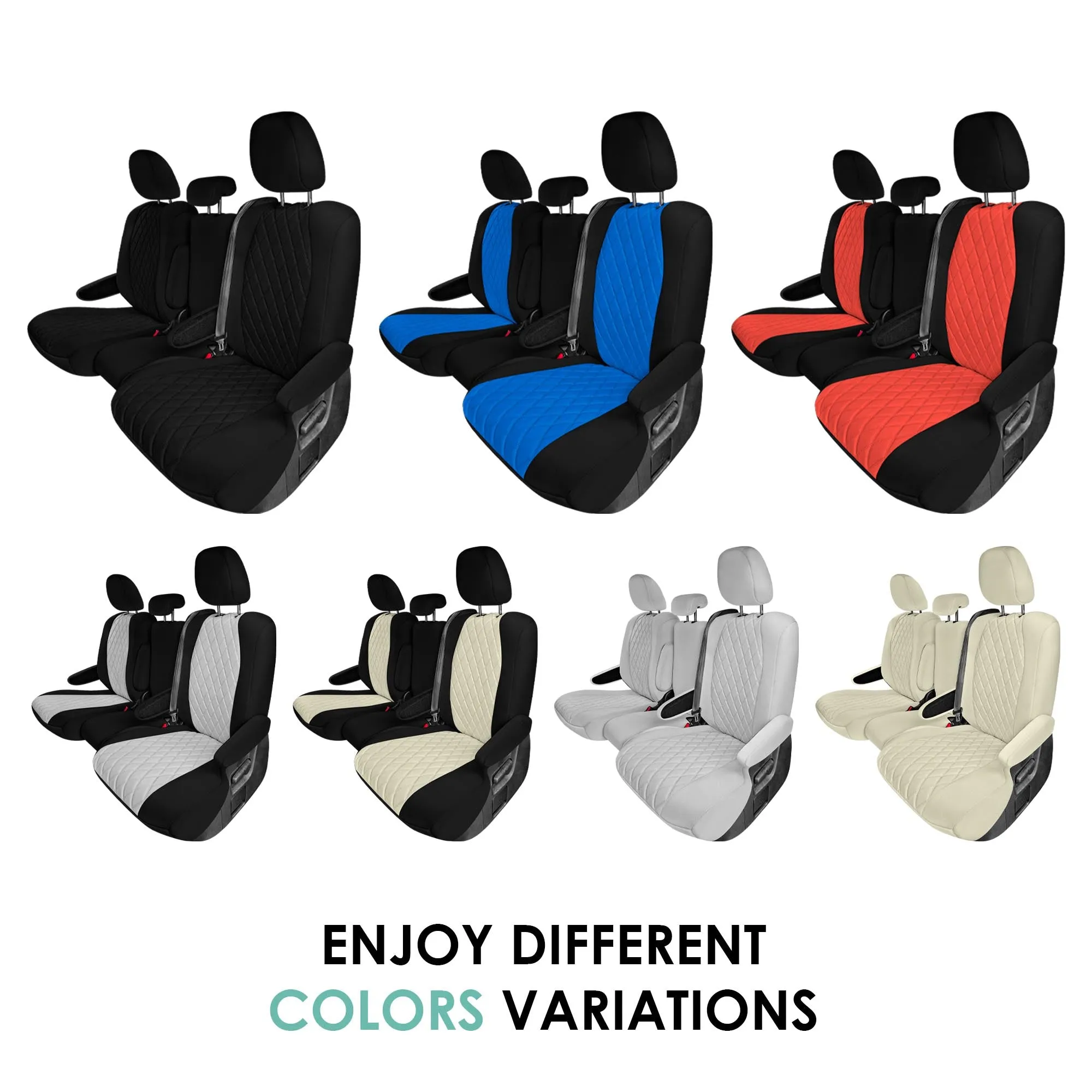 Toyota Sienna 8 Passenger - 2021 - 2024 - 2nd Row Set Seat Covers - Red Ultraflex Neoprene