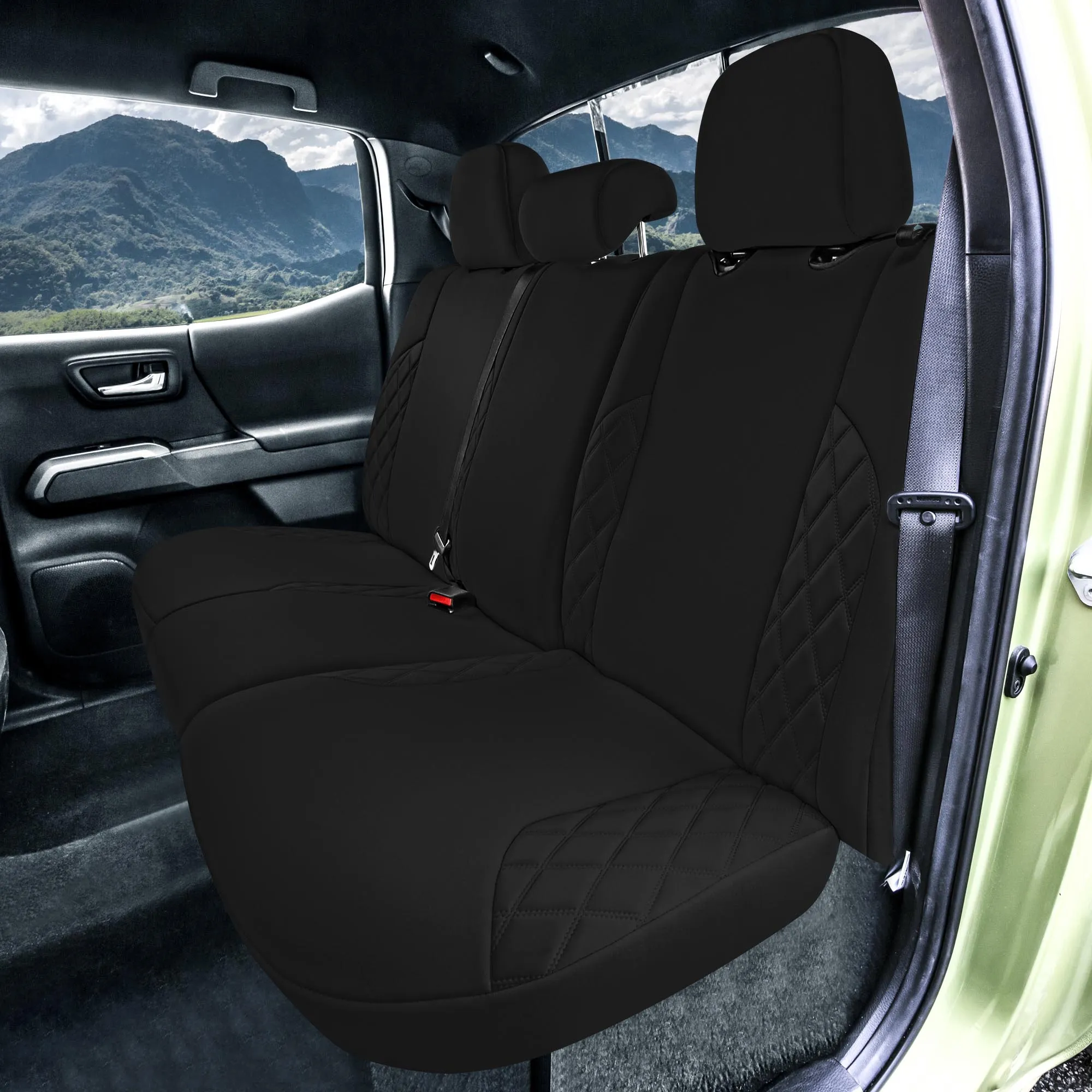 Toyota Tacoma - 2016-2023 - Full Set Seat Covers - Black Ultraflex Neoprene