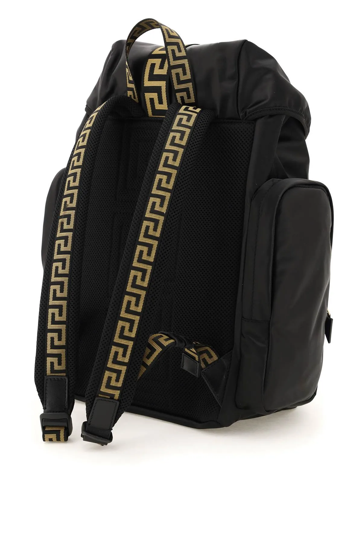 Versace Greca Logo Detailed Buckle Backpack